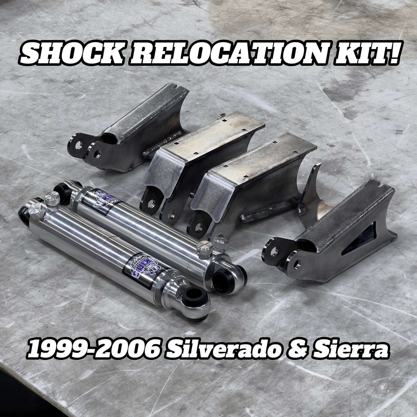 1999-2006 Silverado Sierra Rear Shock Relocation Kit – Dropped Suspension