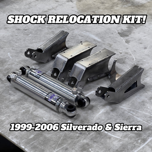 1999-2006 Silverado Sierra Rear Shock Relocation Kit – Dropped Suspension