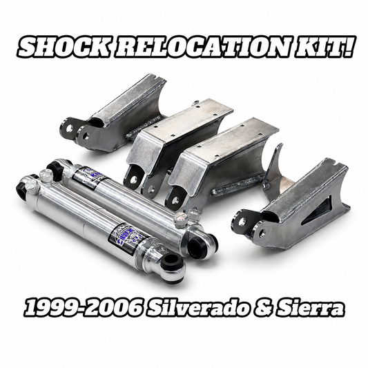 1999-2006 Silverado Sierra Rear Shock Relocation Kit – Dropped Suspension